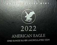 2022 W  Uncirculated Silver Eagle With Box & Paper