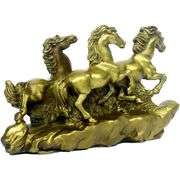 Brass Three Galloping Horses