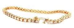 14kt Yellow  gold 4ctw round brilliant cut diamond tennis bracelet
