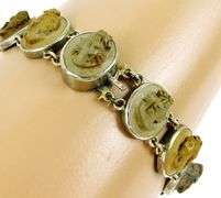 19th C. Antique Carved Lava Cameo Bracelet