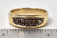 Charming 10K Yellow Gold Diamond Ring