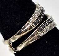 Amazing 14K White Gold Black Spinel and Diamond Ring