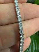 Rhodium Plated 925 Sterling Silver Round Clear CZ Tennis Necklace Bracelet 3mm 8"