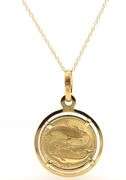 18kt Yellow gold Pisces Zodiac Medal pendant on chain