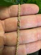 10k Yellow Gold Solid Round Rope Link Chain 2.5mm Necklace 26"