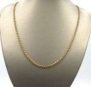 Practical & Attractive 14K YG Rounded Box Link Necklace