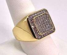 Mens Dazzling 14 Kt Gold Plated Ring