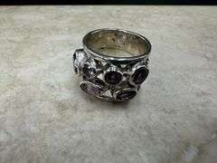 Sterling Silver Natural Gemstone Amethyst Ring Size 7