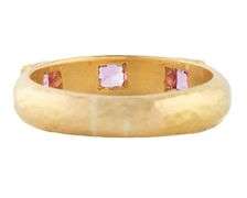 Elizabeth Locke Square Pink Sapphire Three Stone Ring in 19K