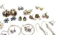 Group lot of vintage 925 sterling silver earrings