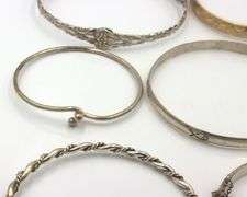 Group lot of 7 Vintage 925 sterling silver bangles
