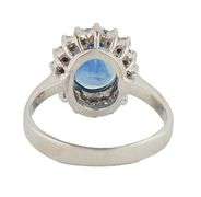 2.10ct Oval Sapphire and 0.25ctw Diamond Frame Ring in 18K