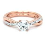 14kt Rose gold 1.04ct Ideal cut lab grown diamond ring