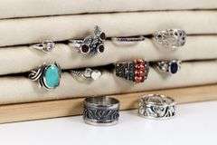Sterling Silver Curated Ring Assortment Various Sizes & Styles (10 Ring Lot)