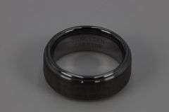 8mm Tungsten Carbide Wedding Band w/Greek Key Design Size 6