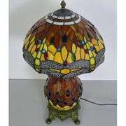Stained Glass Dragonfly Table Lamp
