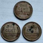 3 Unc 1909 VDB Lincoln Cents