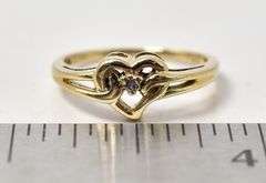 Loving 10K Yellow Gold Heart Diamond Ring