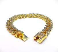 14 Kt Gold Plated 34.5 Gram Cuban Curb Link Bracelet