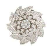 Vintage 2.05ctw Round Diamond Spiral Cocktail Ring in 14K