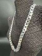Men's 15.5mm Solid .925 Sterling Silver Flat Curb Chain Link Italy Necklace 24" inch