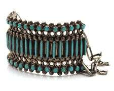 Set of Vintage 925 sterling silver signed turquoise cuff bangle and 2 rings