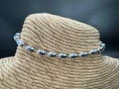 Sterling Silver Italian Oval Ball Bead Chain 4mm 925 Italy Rice Bracelet 8"