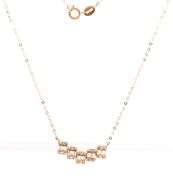 18kt Yellow gold 0.32ctw baguette and round staggered bar necklace