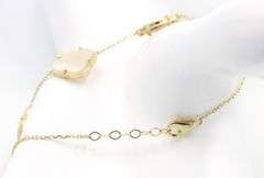 Lovely 14K Yellow Gold 5 Motif Mother of Pearl Bracelet