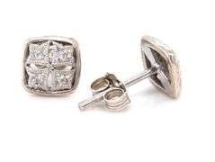Gabriel & Co open work diamond stud earrings in 925 sterling silver