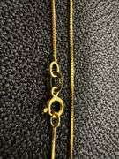 14k Yellow Gold Solid Box Link Chain 0.6mm Necklace 18"