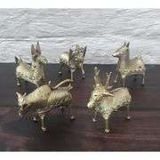 Lot of 5 Dhokra Metal Art Animal Figures