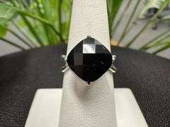 Sterling Silver Black Onyx Gemstone Ring Size 7