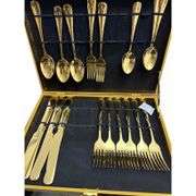 30-Piece Gold Stainless Steel Silverware Set