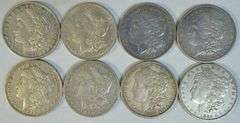 8 Diff. 19th Century Morgan Silver Dollars in nice conditions