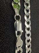 Men's 6.7mm Solid .925 Sterling Silver Flat Curb Chain Link Italy Necklace 22"