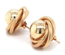 14kt Yellow gold Love knot button earrings