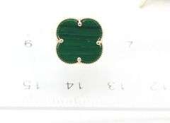 Lovely 14K Yellow Gold Malachite Motif Stud Earrings