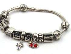 Pandora bracelet with charms in 925 sterling silver