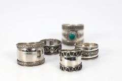 .925 Sterling Silver Handmade Bali Rings Lot of 5 Various Sizes & Styles