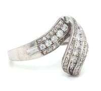 14kt White gold 0.50ctw diamond wave ring