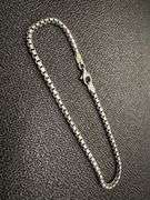 Italian Sterling Silver 925 Fancy Diamond Cut Box Chain 7" Bracelet with Black Rhodium Finish