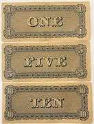 Three Confederate States of America  Bearer Notes