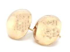 14kt Yellow gold button earrings