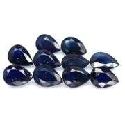 Stunning ink blue 7.87ct pear Sapphire set
