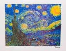 Estate Pencil Signed Vincent Van Gogh, Starry Night