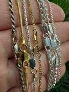 Sterling Silver 925 Layered Chain Set Italy 6 Chains 18", 20", 22", 24", 30", 36"