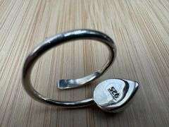 Sterling Silver 925 Titanium Coated Druzy Agate Crystal Stone Ring Adjustable Spoon Band
