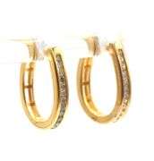 Gold plated diamond hoop earrings