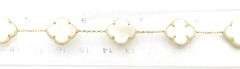 Lovely 14K Yellow Gold 5 Motif Mother of Pearl Bracelet